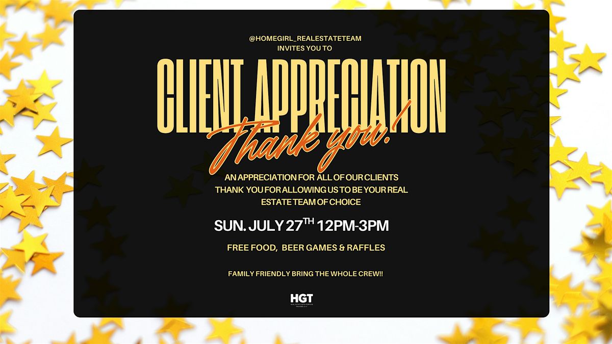 CLIENT APPRECIATION, 27 July | Event in Chino | AllEvents