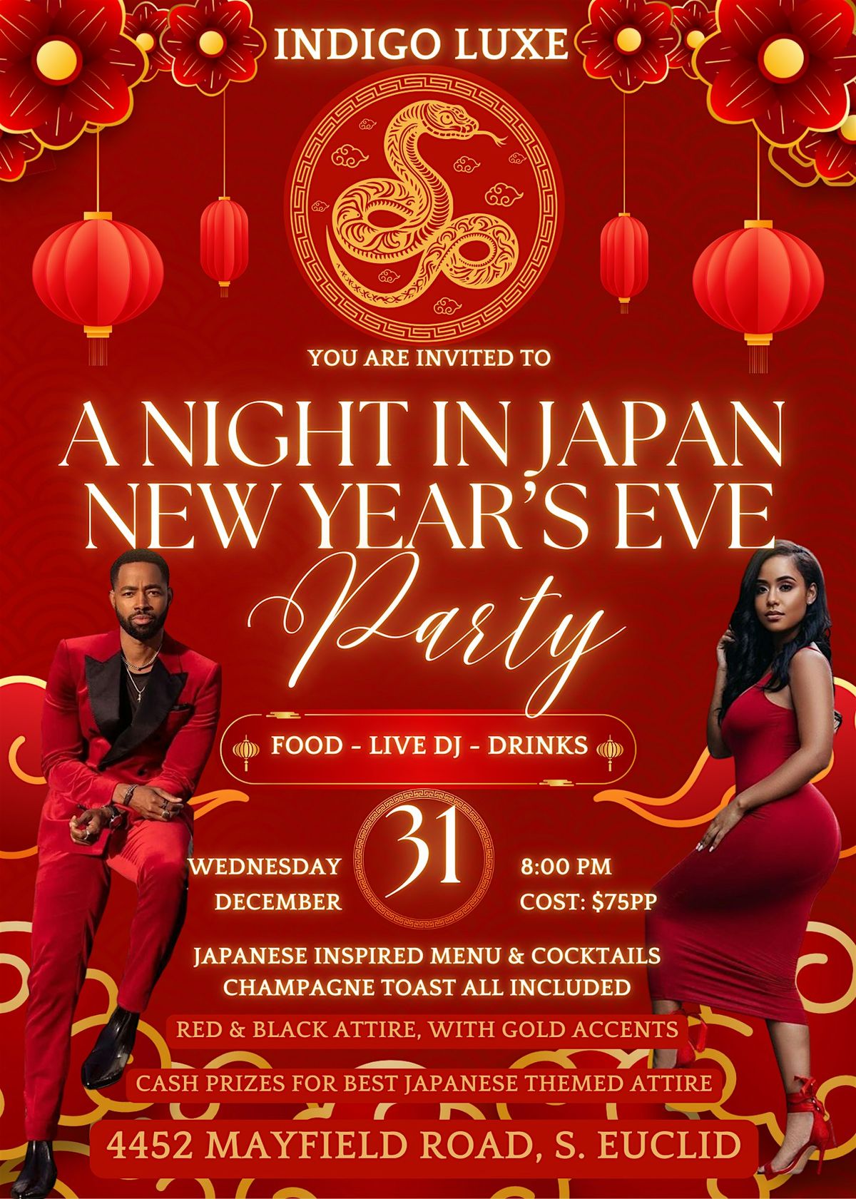 A Night In Japan New Year’s Eve Party, 31 December | Event in South Euclid | AllEvents