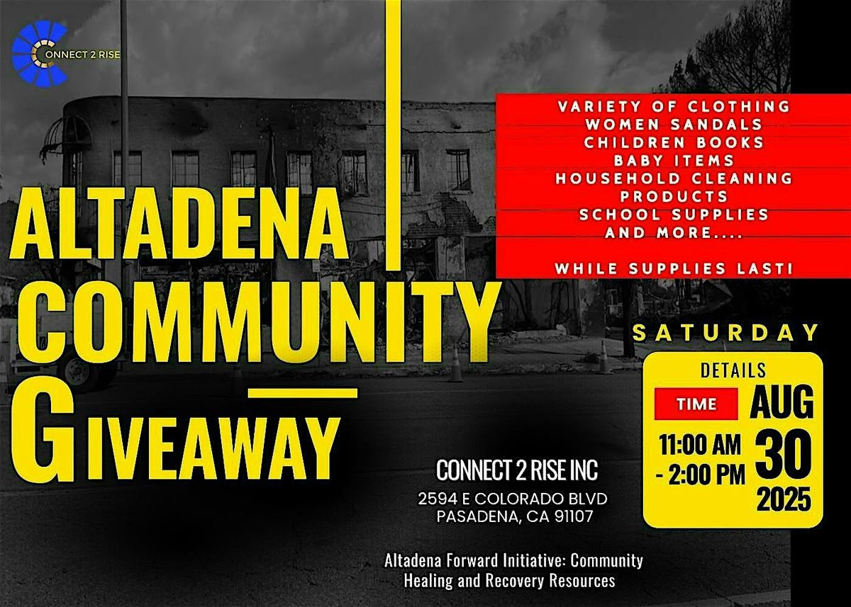 ALTADENA COMMUNITY DONATION DAY + COMMUNITY VOLUNTEER DAY, 30 August | Event in Pasadena | AllEvents