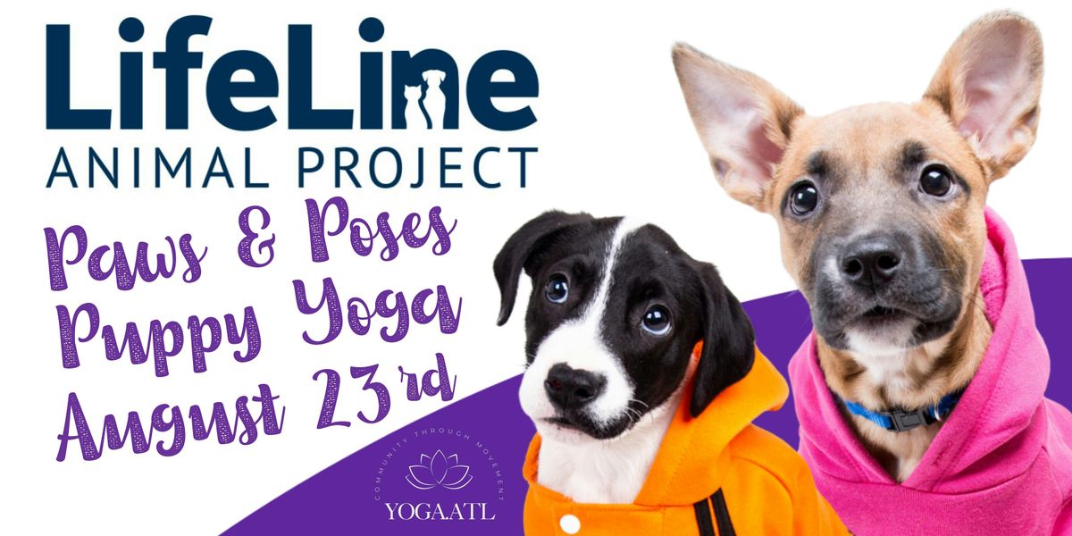 Paws & Poses Puppy Yoga at LifeLine’s Fulton County Shelter on 8/23/25, 23 August | Event in Atlanta