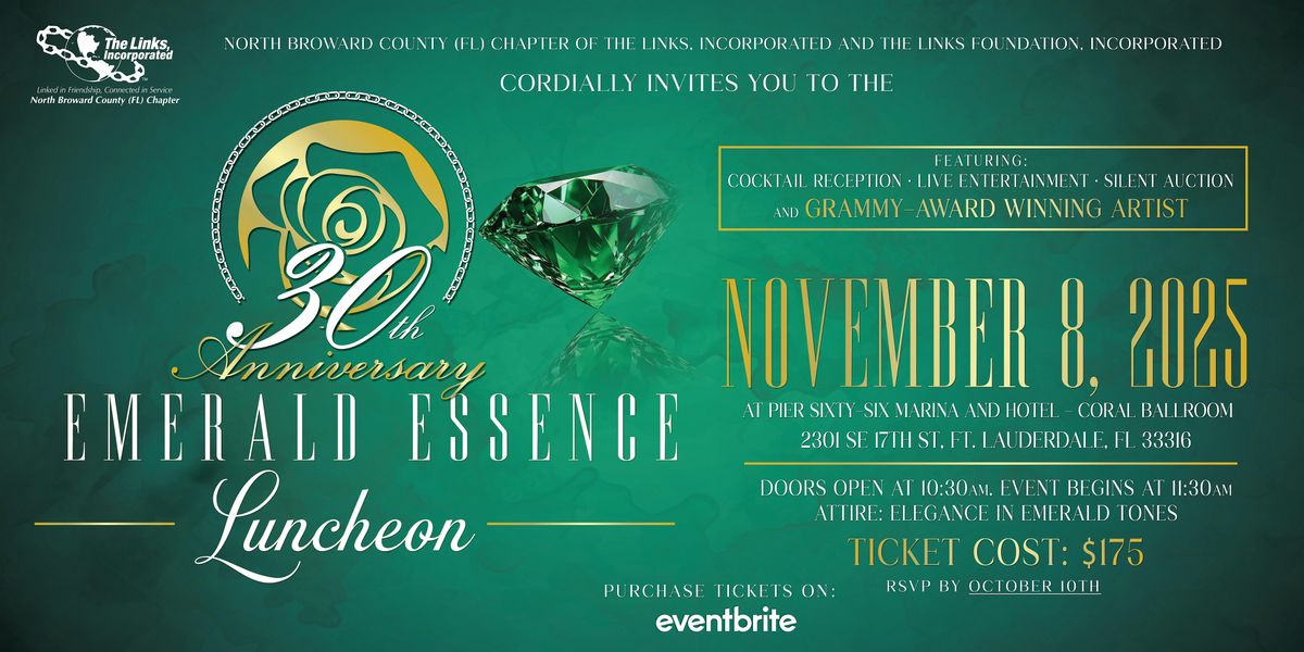 30th Anniversary Emerald Essence Luncheon, 8 November | Event in Fort Lauderdale | AllEvents