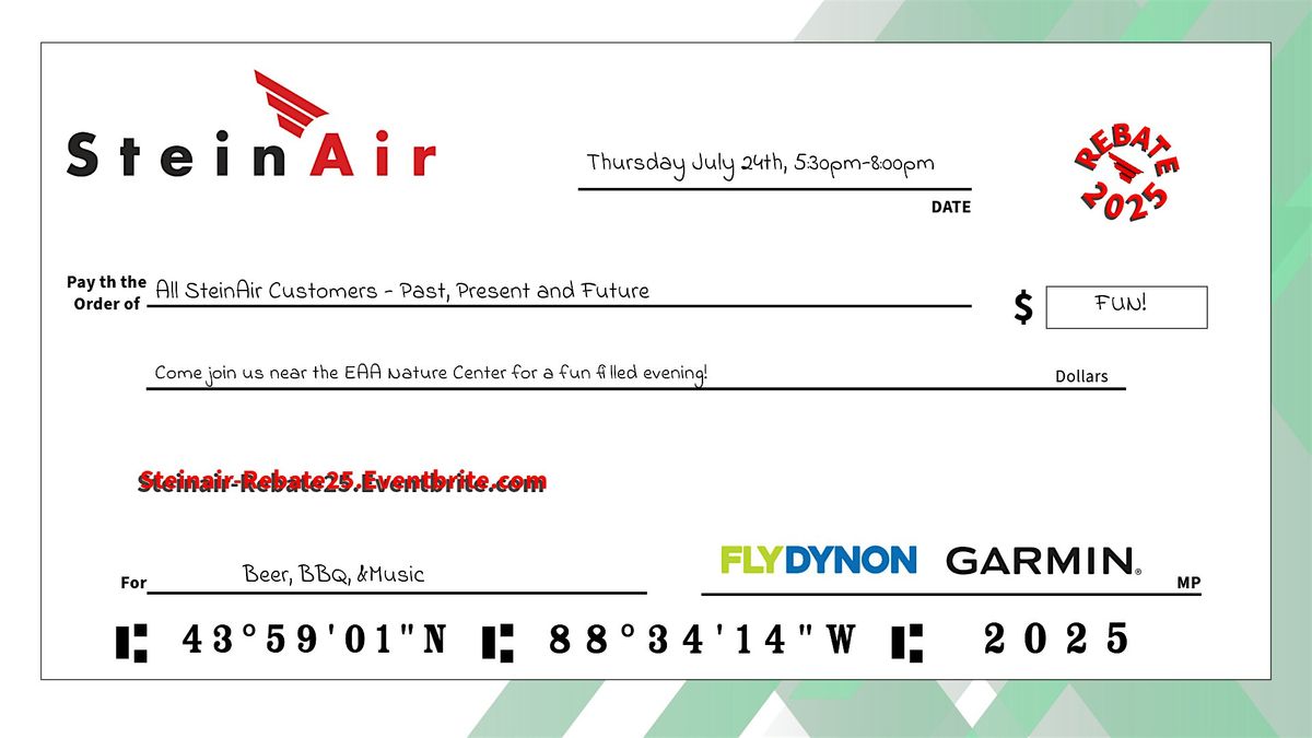 SteinAir Customer Rebate - Airventure '25, 24 July | Event in Oshkosh | AllEvents