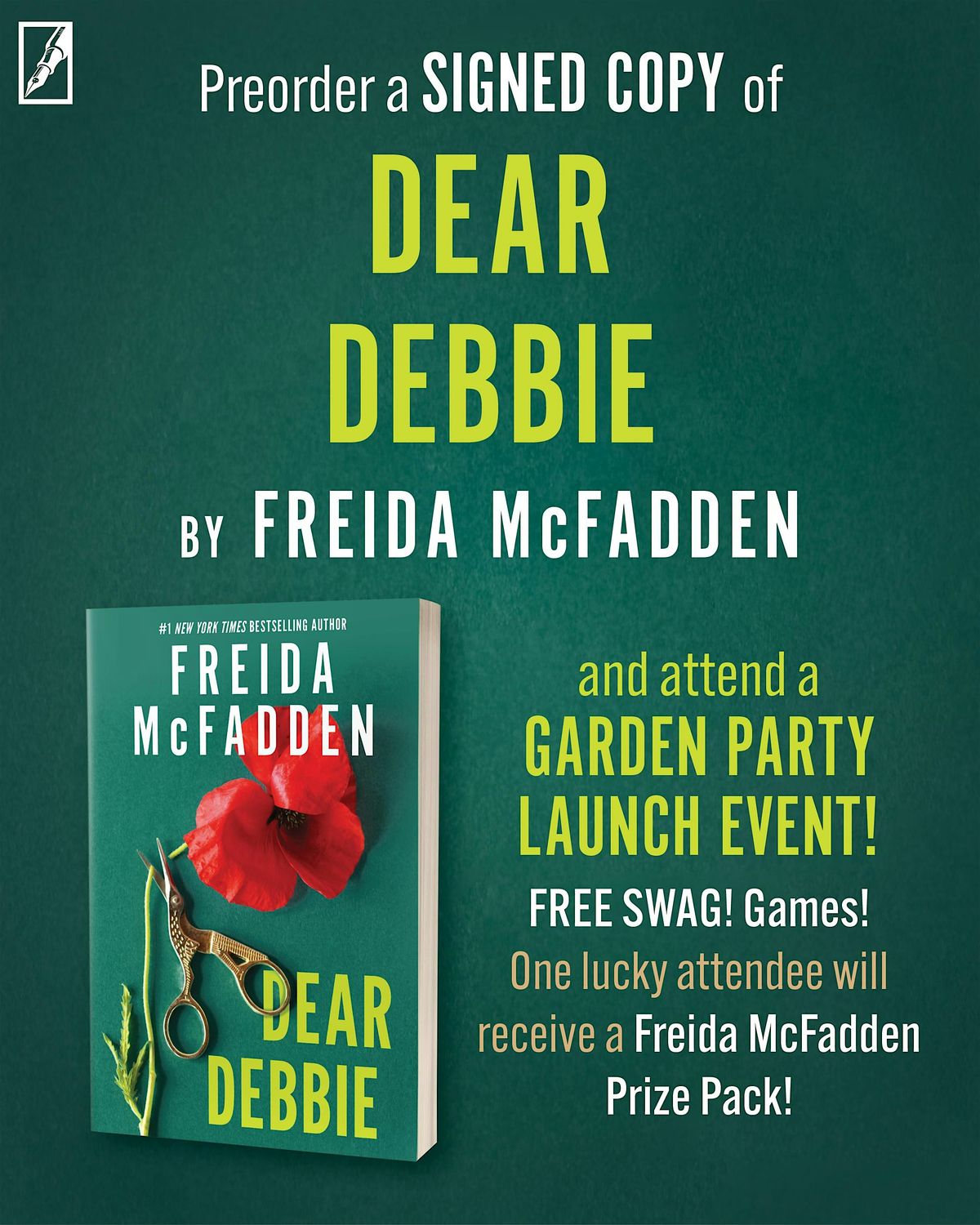Dear Debbie by Freida McFadden Garden Party Launch Event with Signed Book, 29 January | Event in Kissimmee
