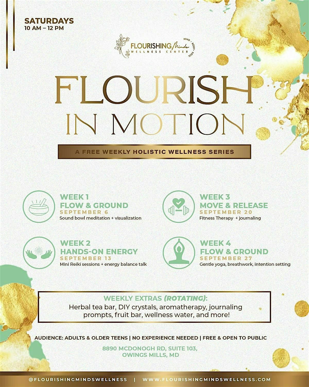 FLOURISH IN MOTION (Week 3), 20 September | Event in Owings Mills | AllEvents