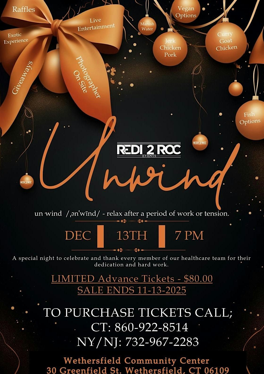 Unwind Annual Holiday Party, 13 December | Event in Wethersfield | AllEvents