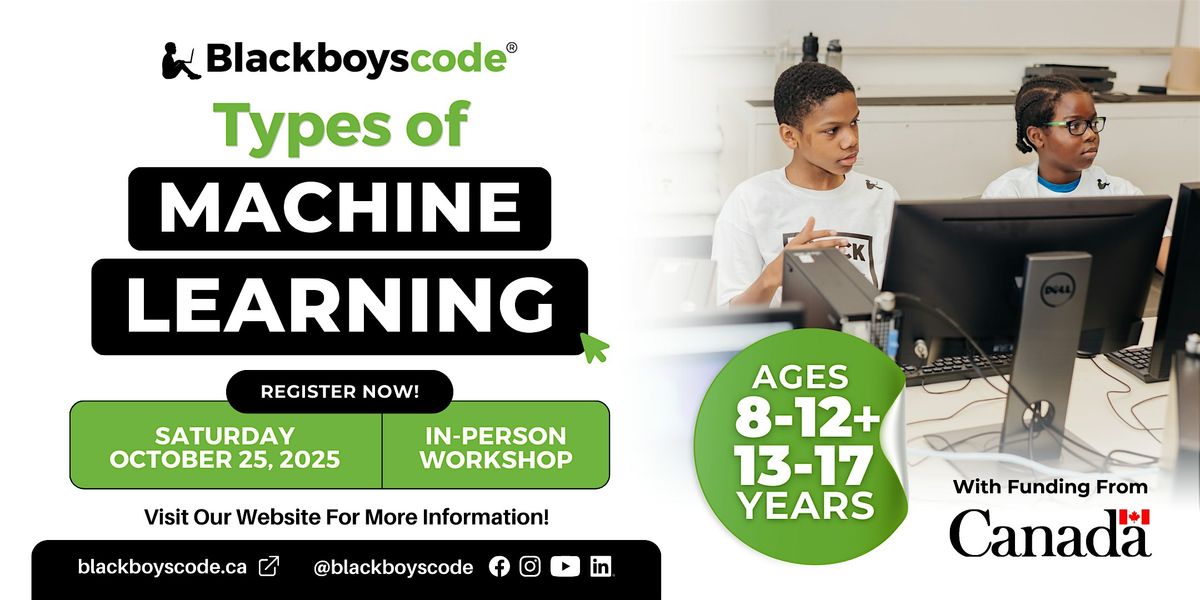 Black Boys Code Durham- Types of Machine Learning, 25 October | Event in Oshawa | AllEvents