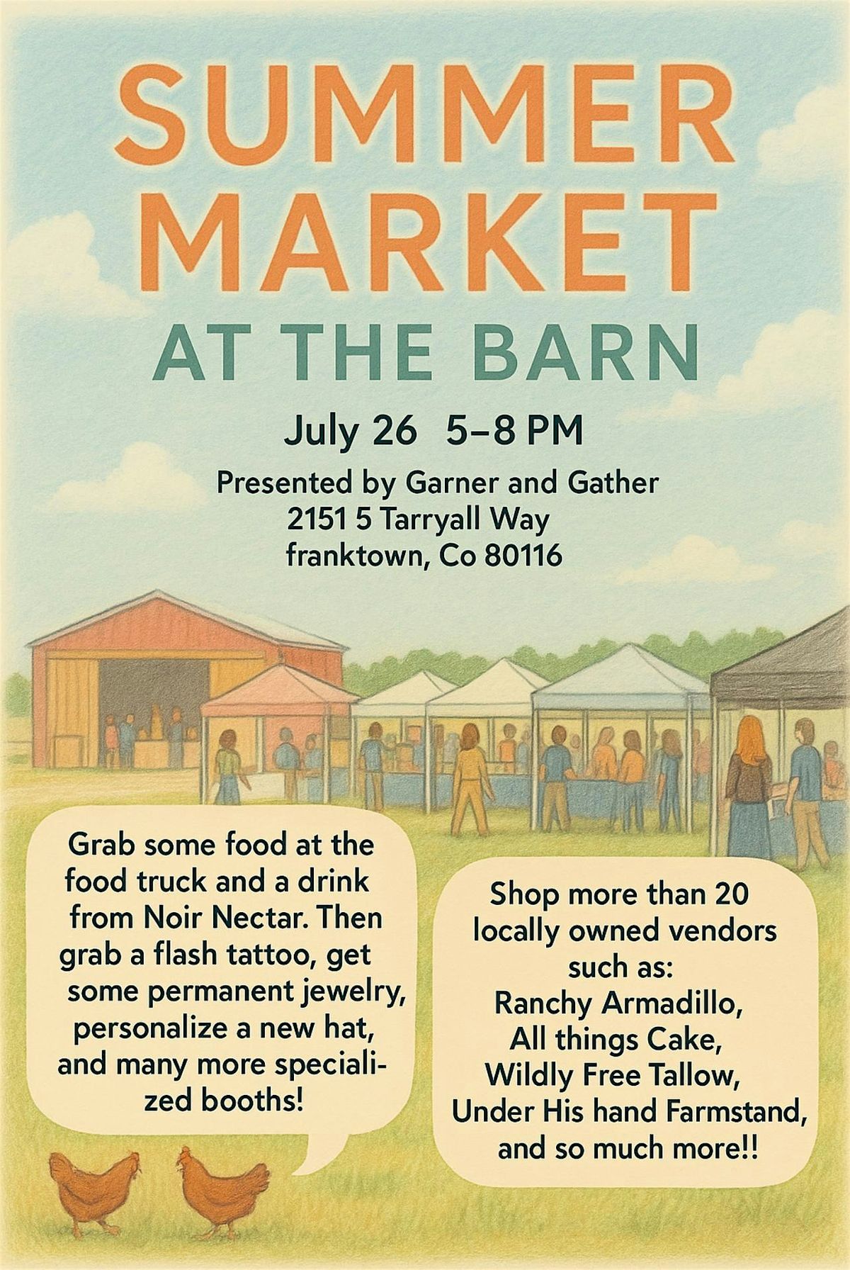 Summer Market at the Barn, 26 July | Event in Franktown | AllEvents