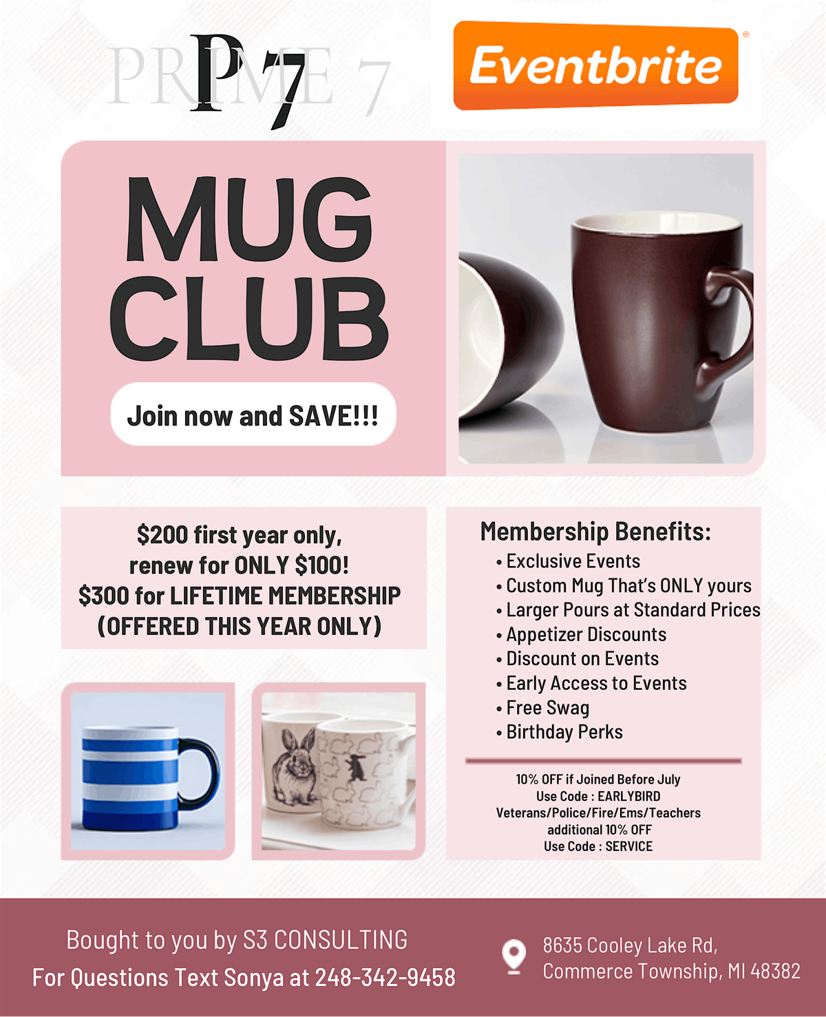 Prime 7 Mug Club!!!, 22 June | Event in Commerce Charter Township | AllEvents