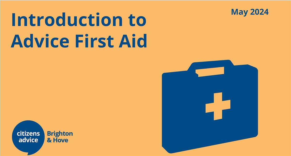 Introduction to Advice First Aid, 4 September | Event in Brighton and Hove | AllEvents