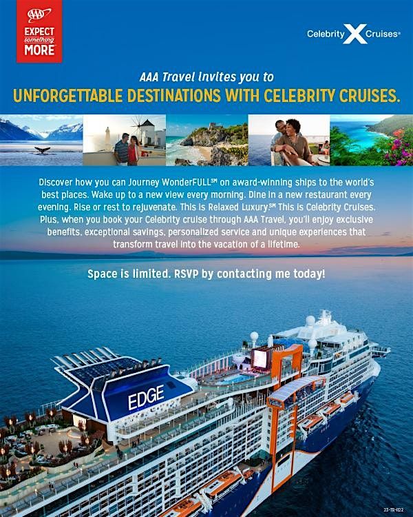 Unforgettable Destinations with Celebrity Cruises, 23 June | Event in Cary | AllEvents