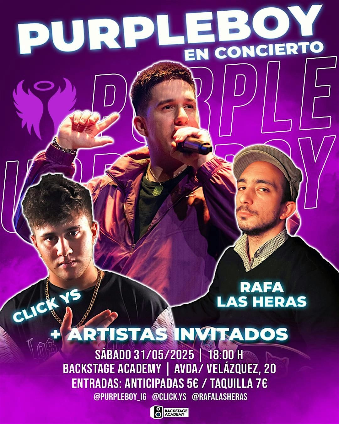 PURPLEBOY EN CONCIERTO EN BACKSTAGE ACADEMY, 31 May | Event in Málaga | AllEvents