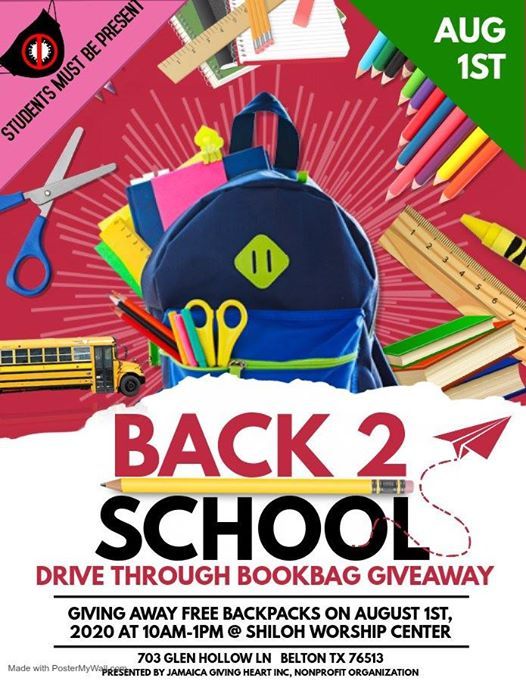 Back 2 School Drive Through Bookbag Giveaway, Shiloh