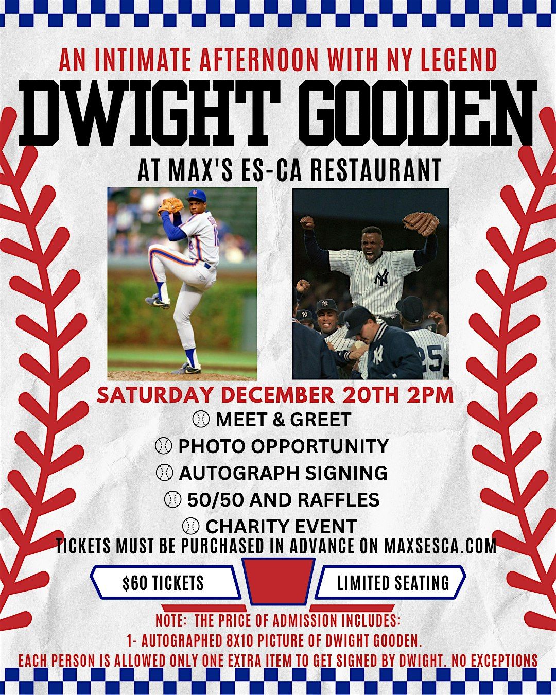 MEET AND GREET DWIGHT GOODEN, 20 December | Event in Staten Island | AllEvents