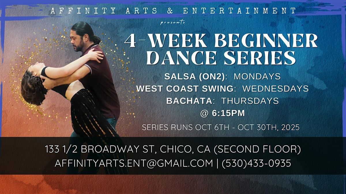 4-Week Beginner Dance Series - Salsa - Bachata - West Coast Swing, 6 October | Event in Chico | AllEvents