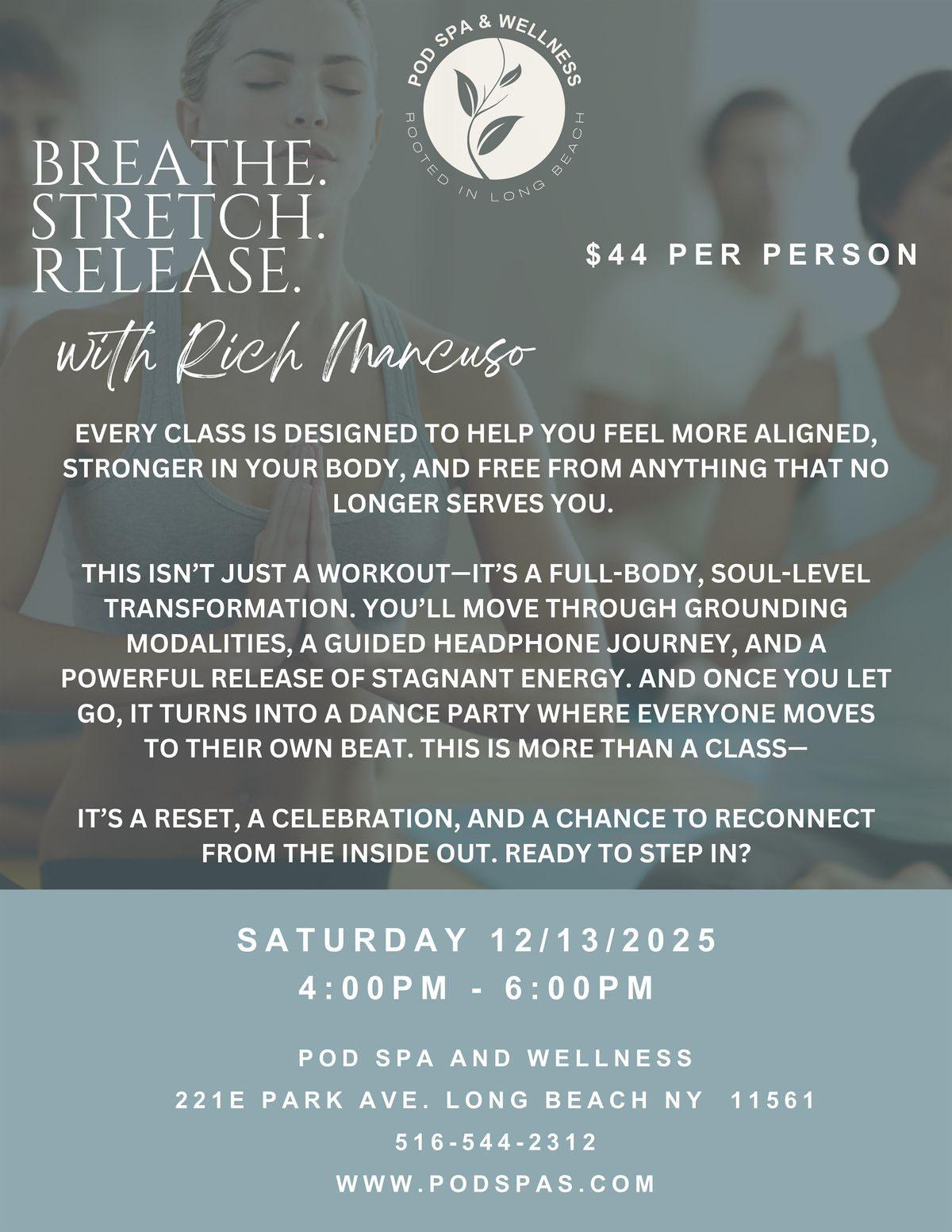 BSR: Breathe, Stretch & Release with Rich Mancuso, 13 December | Event in Long Beach | AllEvents