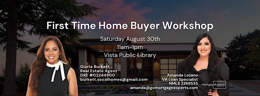 First Time Home Buyer Workshop, 30 August | Event in Vista | AllEvents