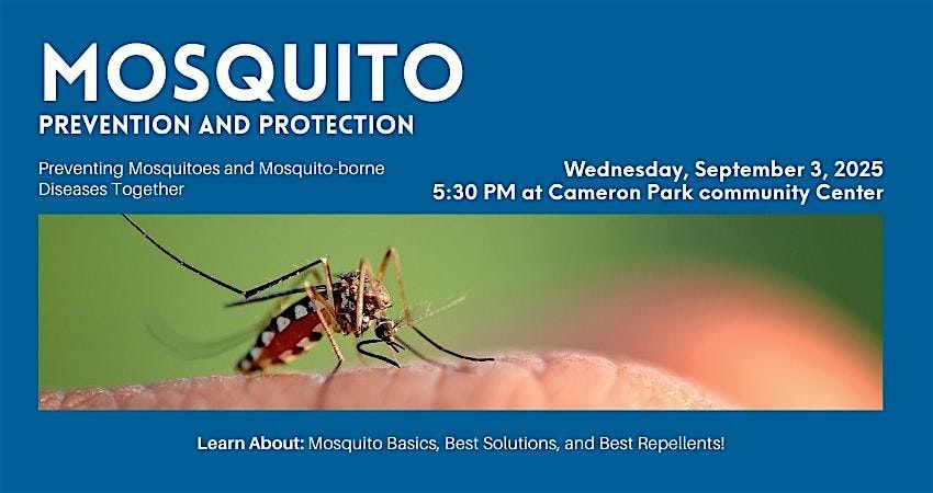 Mosquito Prevention and Protection @ Cameron Park Community Center, 3 September | Event in West Covina | AllEvents