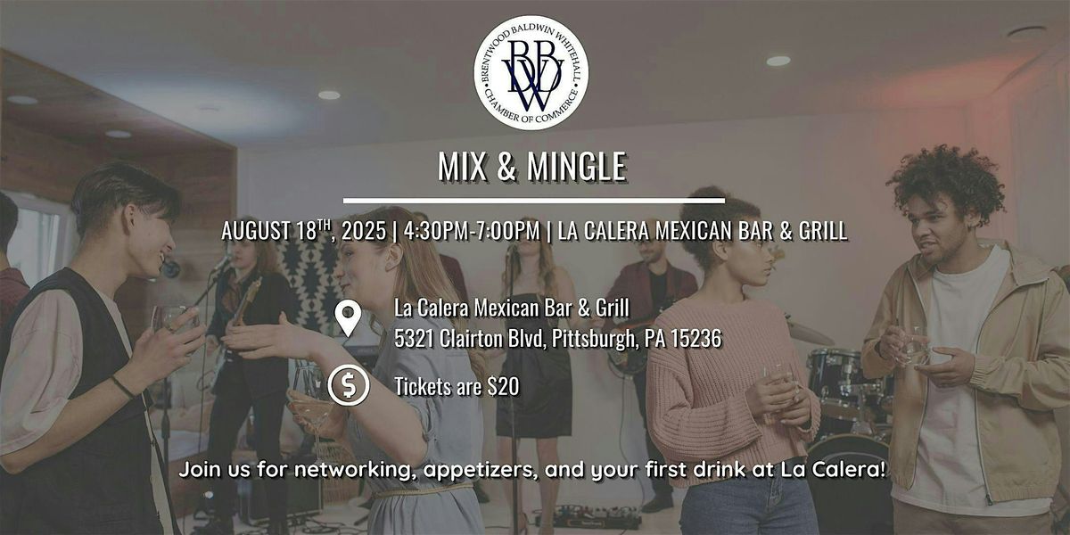 Mix & Mingle, 18 August | Event in Pittsburgh | AllEvents