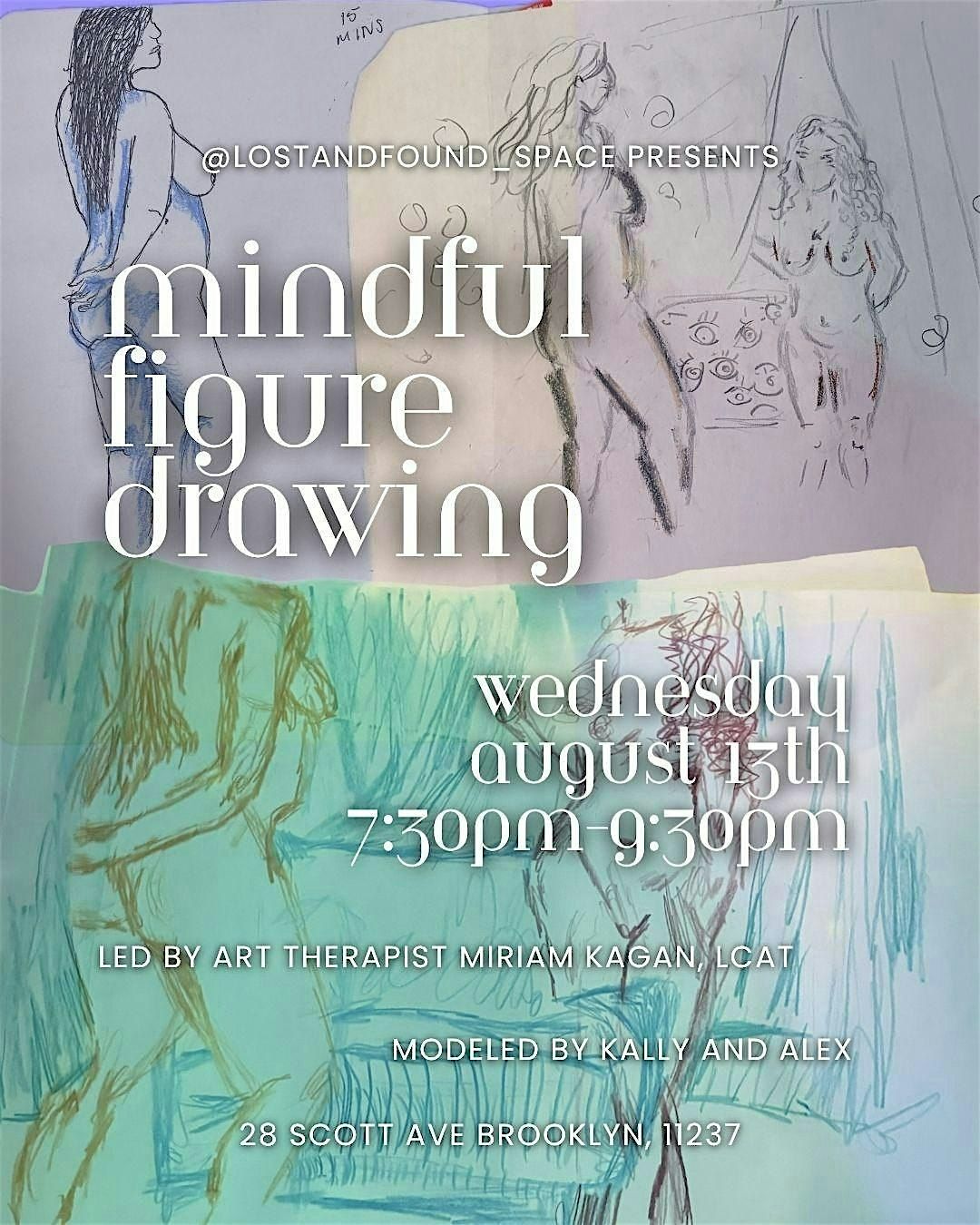 Mindful Figure Drawing - Featuring 2 Models! All Materials Provided, 13 August | Event in Brooklyn | AllEvents