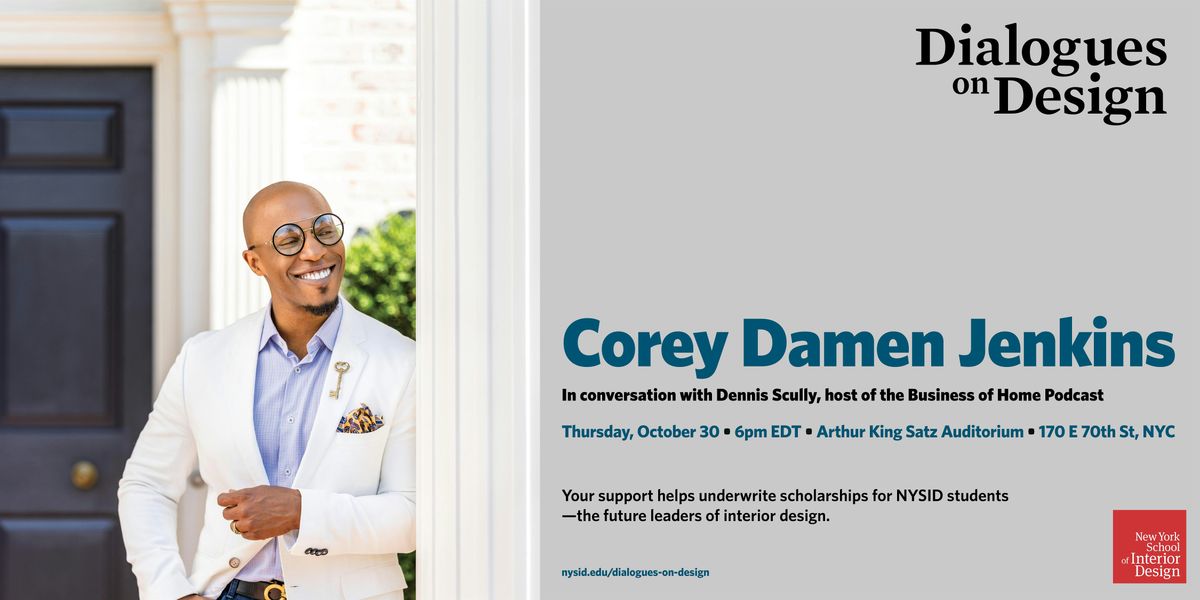 Dialogues on Design: Corey Damen Jenkins, 30 October | Event in New York | AllEvents