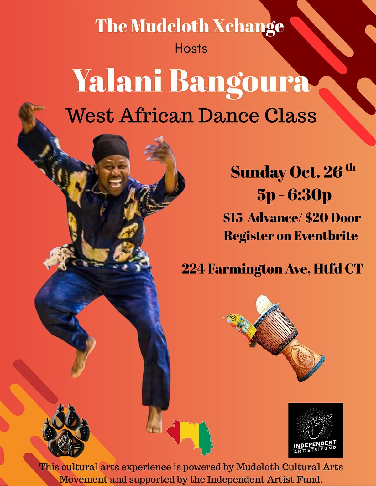 The Mudcloth Xchange: Yalani Bangoura  West African Dance Workshop, 26 October | Event in Hartford | AllEvents