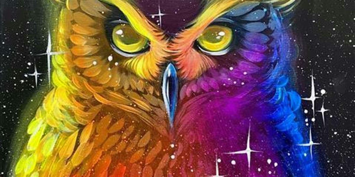Cosmic Colorful Owl - Paint and Sip by Classpop!™, 10 July | Event in Pearland | AllEvents