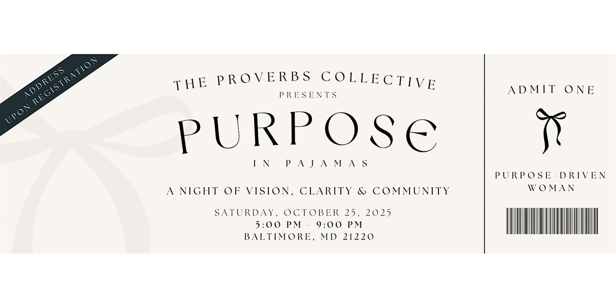 Purpose in Pajamas, 25 October | Event in Baltimore | AllEvents