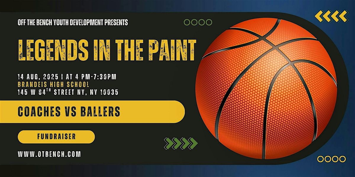Legends in the Paint: Coaches vs Ballers, 14 August | Event in New York | AllEvents