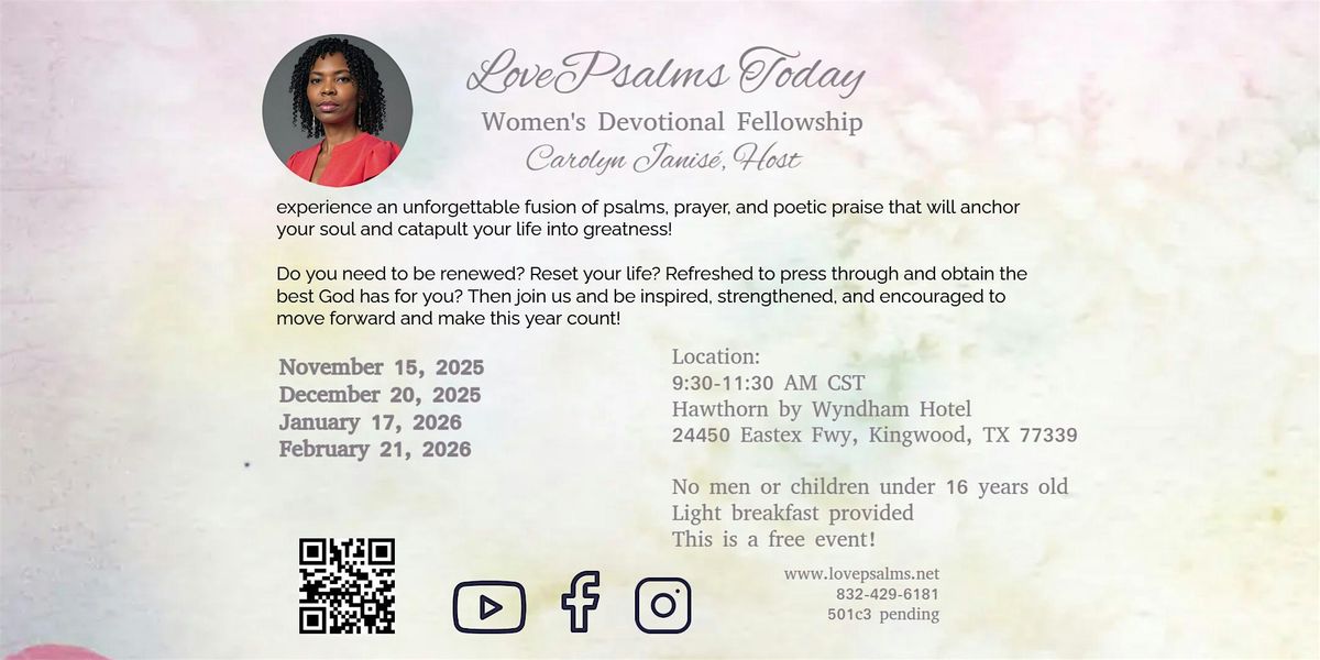 LovePsalms Today Women's Devotional Fellowship | Event in Houston | AllEvents