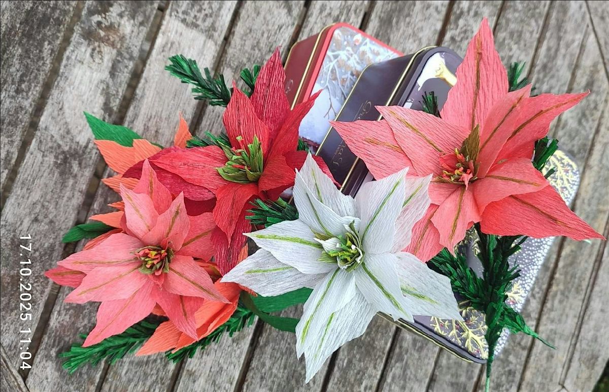 CHRISTMAS STAR FLOWER WORKSHOP - Crepe Paper Poinsettia Making, 5 December | Event in Keighley | AllEvents