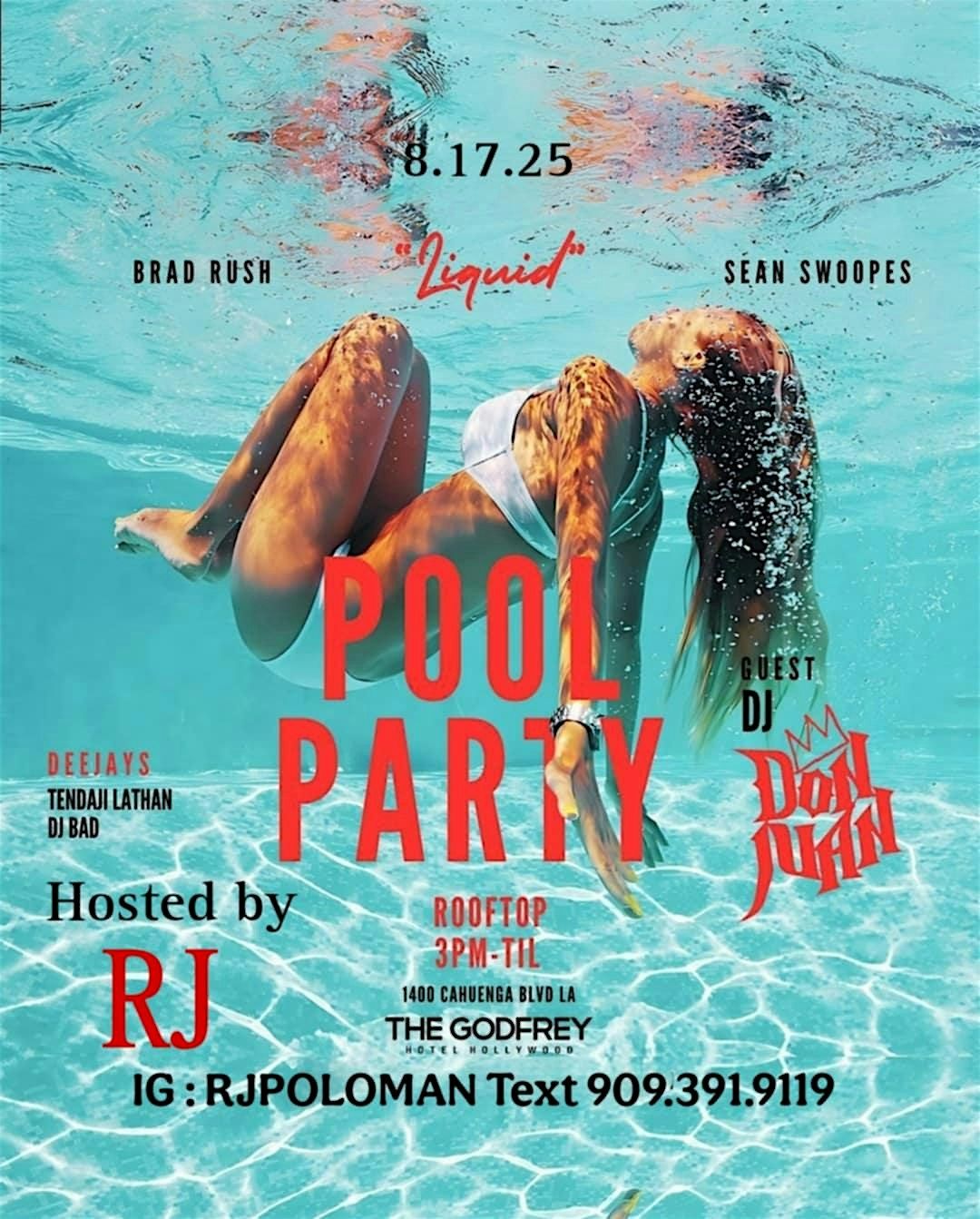 LIQUID Pool & Rooftop Party Hosted by RJ, 17 August | Event in Los Angeles | AllEvents