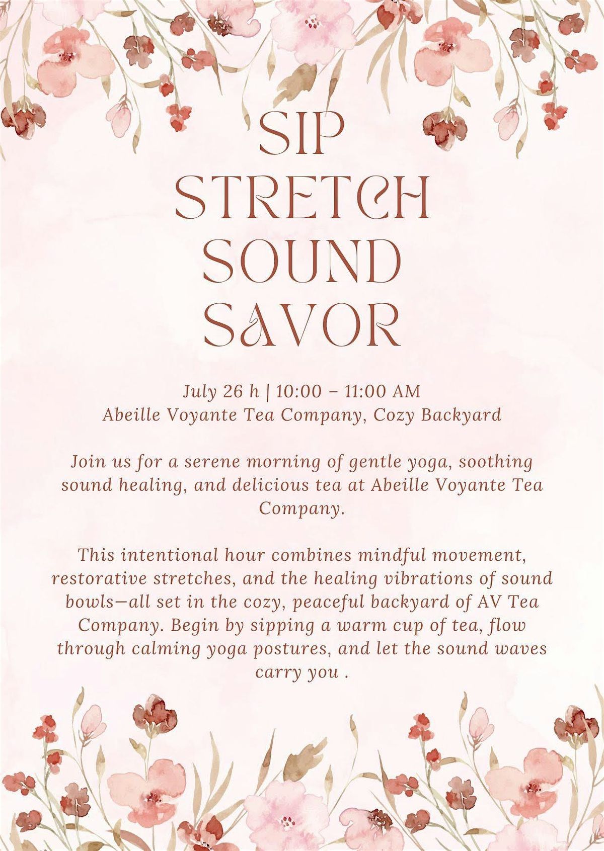 Sip, Stretch, Sound & Savor | Event in Millvale | AllEvents