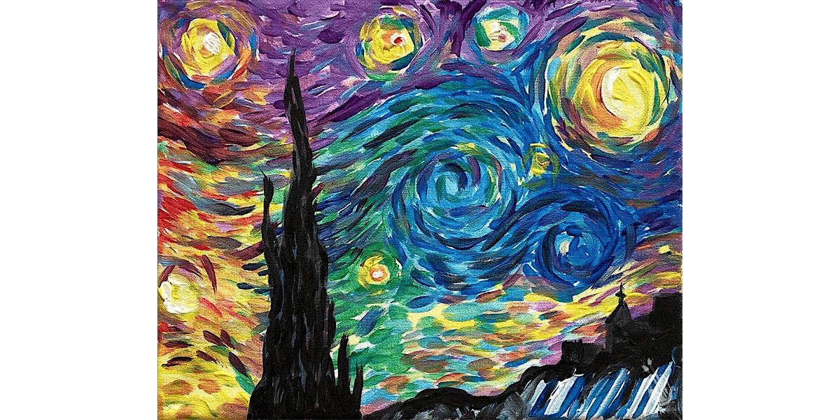 A Rainbow Take on Starry Night - Paint and Sip in San Antonio | Classpop!™, 16 August | Event in San Antonio