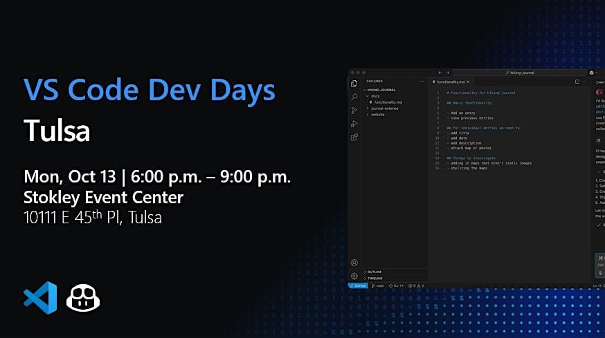 VS Code Dev Days Tulsa, 13 October | Event in Tulsa | AllEvents