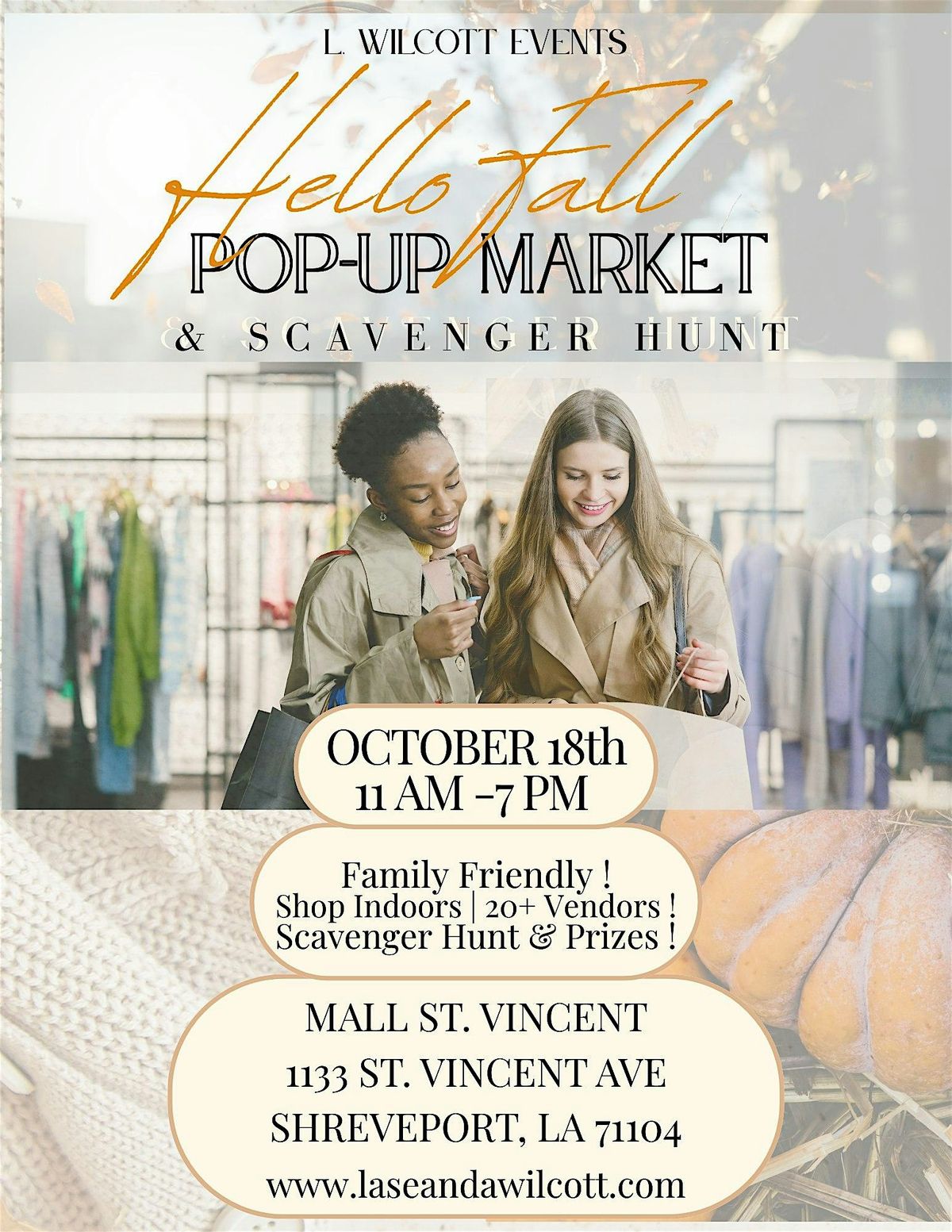 Hello Fall  Pop Up Market & Scavenger Hunt, 18 October | Event in Shreveport | AllEvents