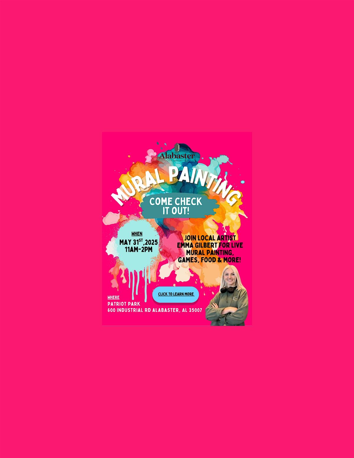 Patriot Park Mural Reveal, 31 May | Event in Alabaster | AllEvents