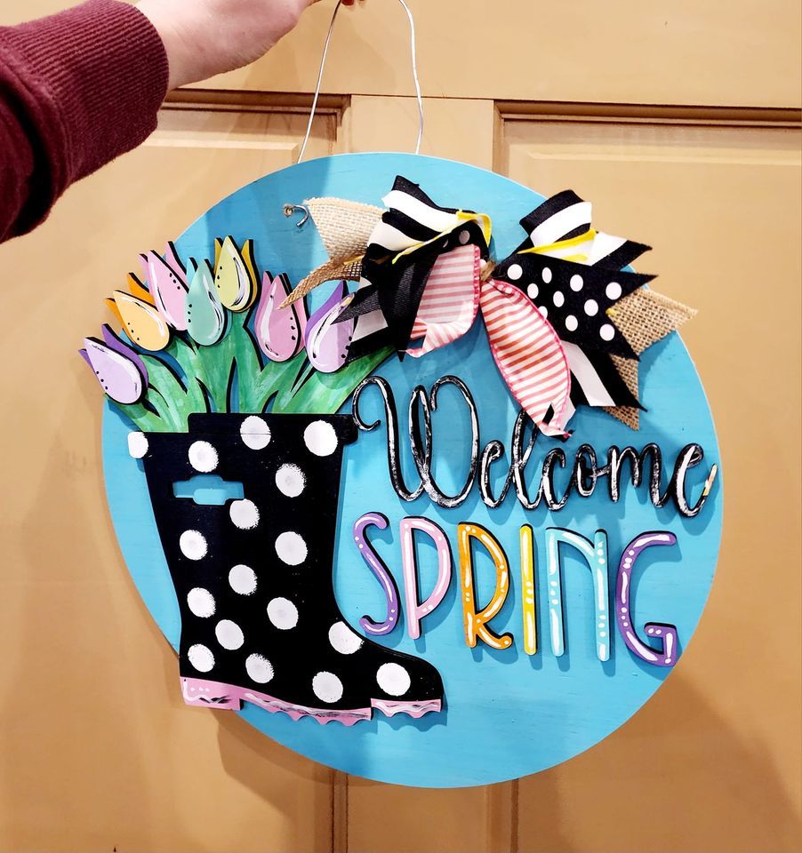 3D Spring Door hanger paint night., The Vintage Dresser Boutique, Taylorville, March 16 2024