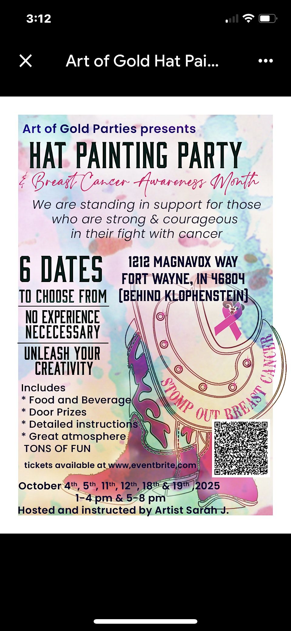 Copy of Copy of Hat Painting Party, 5 October | Event in Fort Wayne | AllEvents