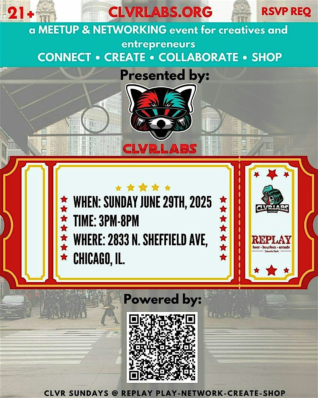 CLVR Labs Sundays Meetup @ Replay Arcade Bar Play-Network-Create-Shop, 29 June | Event in Chicago | AllEvents