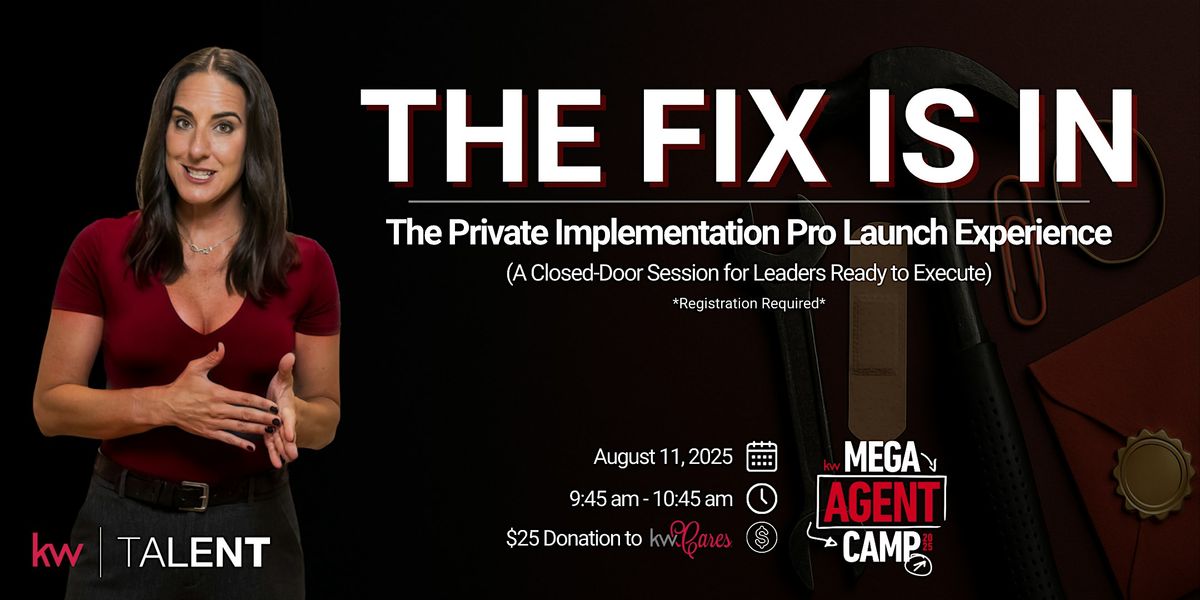 THE FIX IS IN -  A Private Implementation Pro Launch Experience, 11 August | Event in San Antonio | AllEvents