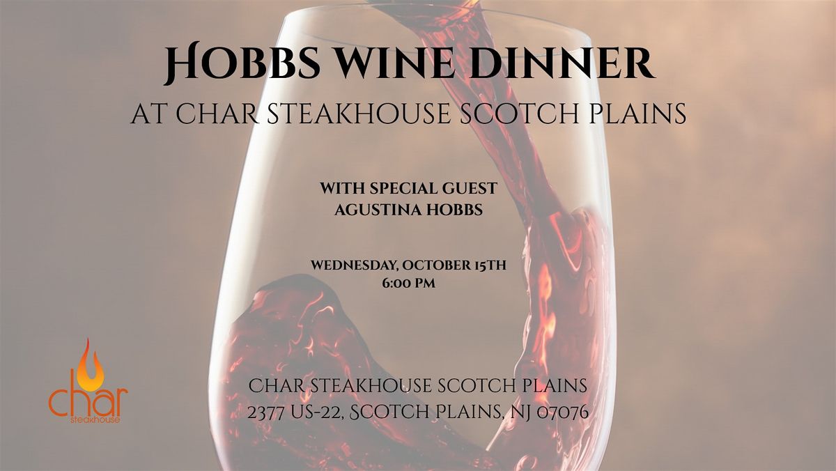 Hobbs Wine Dinner, 15 October | Event in Scotch Plains | AllEvents