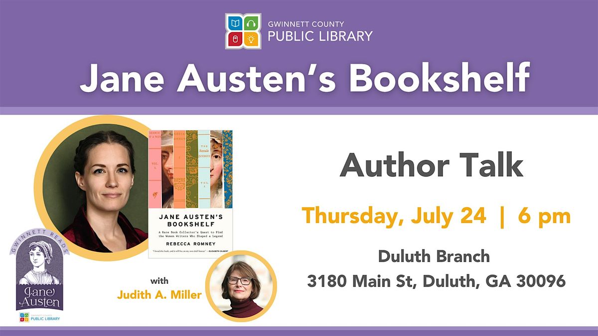 Author Talk | Jane Austen's Bookshelf, 24 July | Event in Duluth | AllEvents