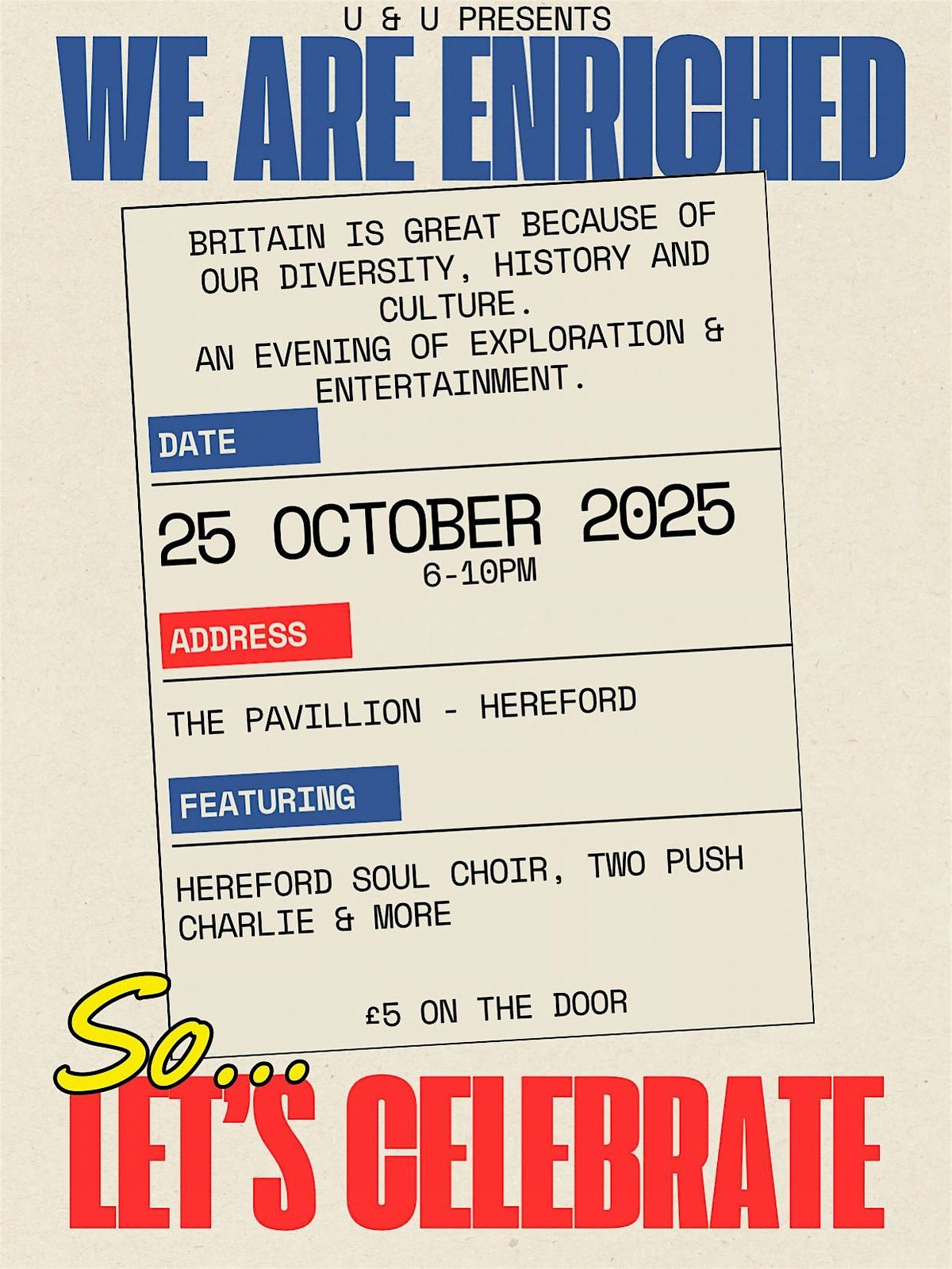 We Are Enriched, 25 October | Event in Hereford | AllEvents