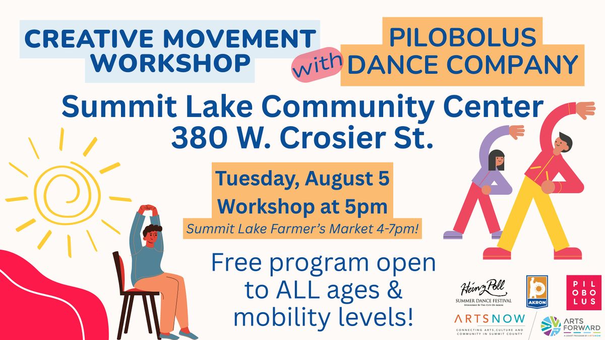 Creative Movement with Pilobolus - Summit Lake Community Center, 5 August | Event in Akron | AllEvents