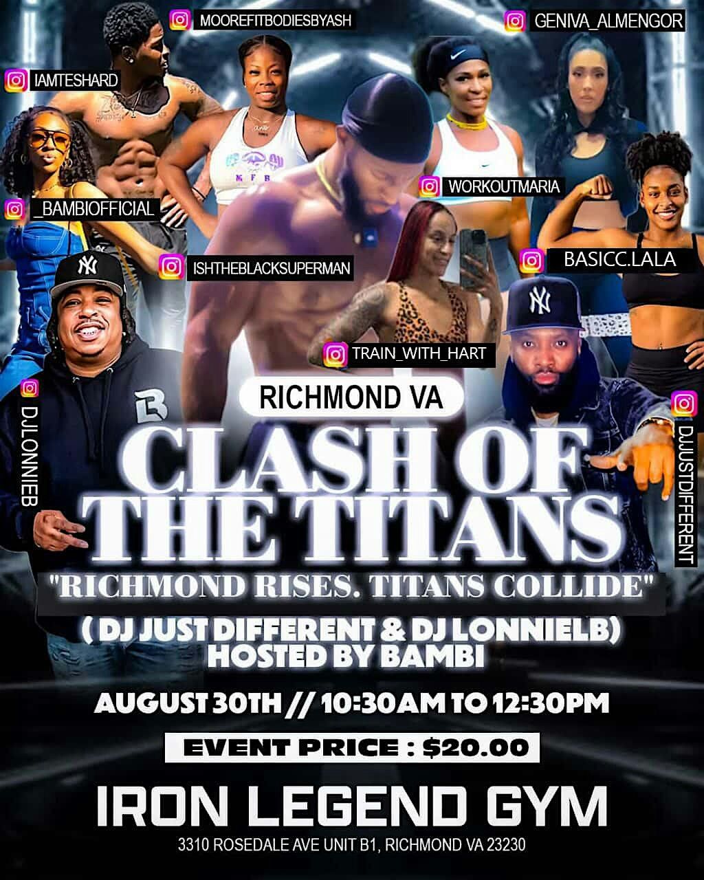 CLASH OF THE TITANS : RICHMOND RISE TITANS COLLIDE, 30 August | Event in Richmond | AllEvents