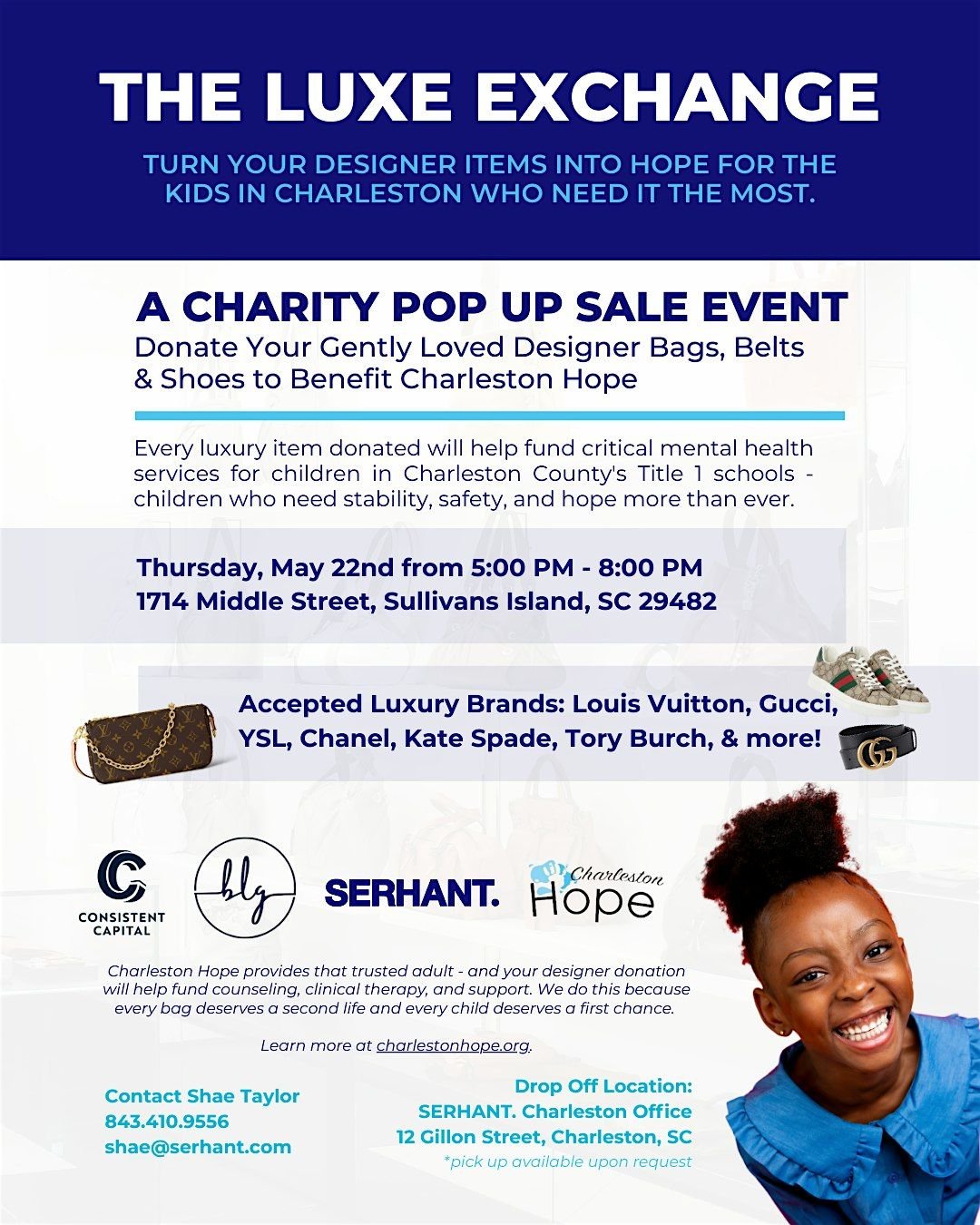 The Luxe Exchange – Buy Designer Items at Rock-Bottom Prices for Charity, 19 June | Event in Mount Pleasant
