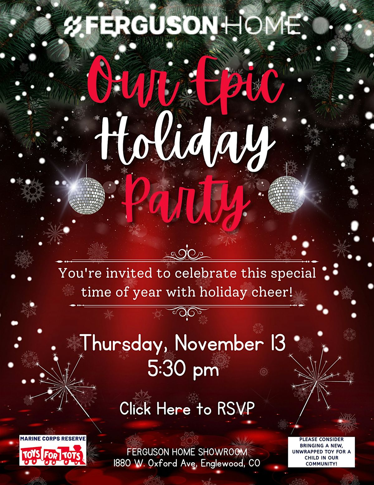 "Our Epic Holiday Party" hosted by Ferguson Home and our valued partners!, 13 November | AllEvents