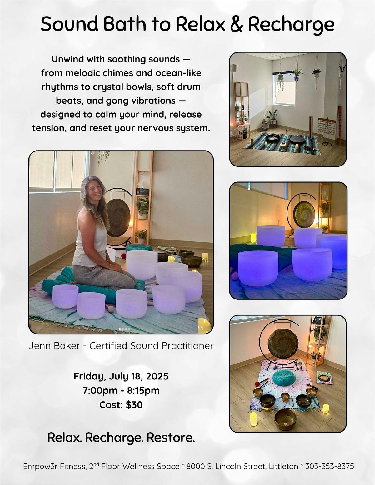 Soundbath to Relax & Recharge, 12 August | Event in Littleton | AllEvents