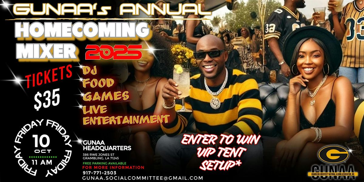 GUNAA - GSU Homecoming Mixer 2025, 10 October | Event in Grambling | AllEvents