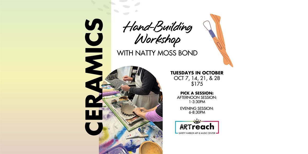 Ceramics: Hand Building Workshop (Oct: Afternoons or Evenings), 7 October | Event in Safety Harbor | AllEvents